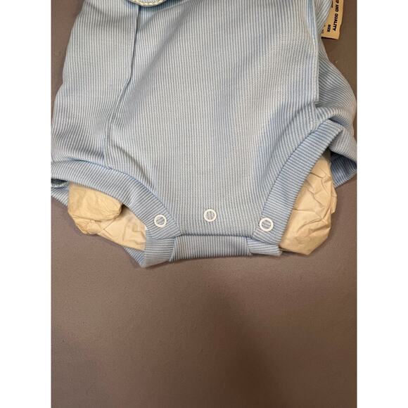 VTG New Awakenings by Cutler Baby Romper 9M Blue White USA NWT - Picture 4 of 9